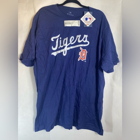 NWT Fanatics MLB Detroit Tigers Wasconah Navy Blue Short Sleeve Shirt Size XXL - Picture 1 of 6